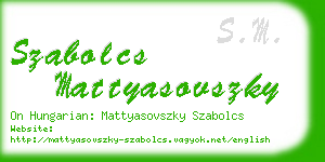 szabolcs mattyasovszky business card
